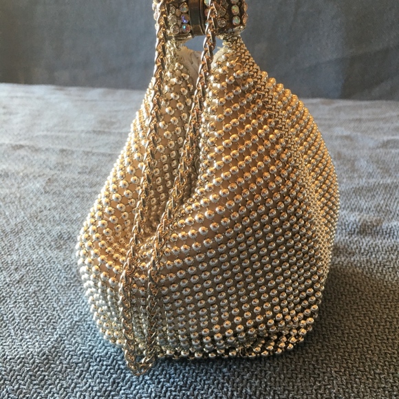 Silver Beaded Clutch Purse - Picture 6 of 8